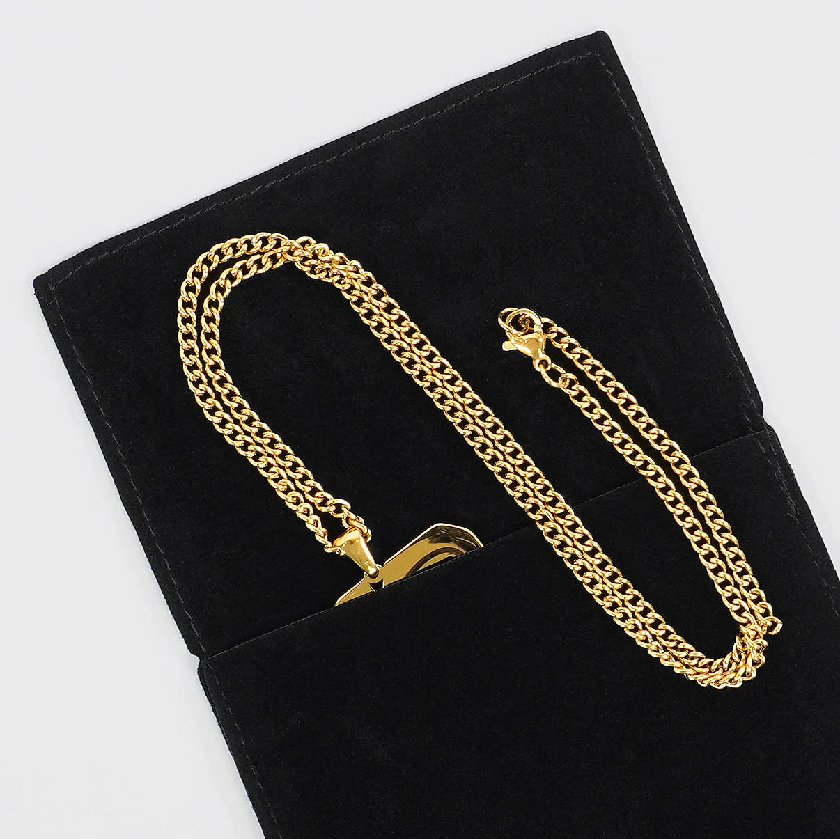 10 Number Pendant with Chain Kids Necklace - Gold Plated Stainless Steel