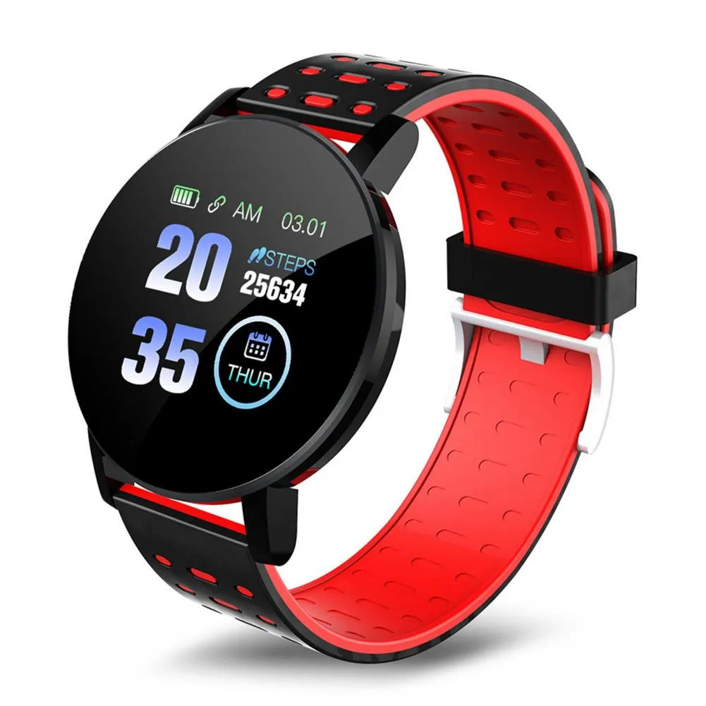 119 Plus Fitness Smart Bracelet Heart Rate Blood Pressure Monitoring Waterproof Sport Fitness Tracker Smart Watch For Android Ios