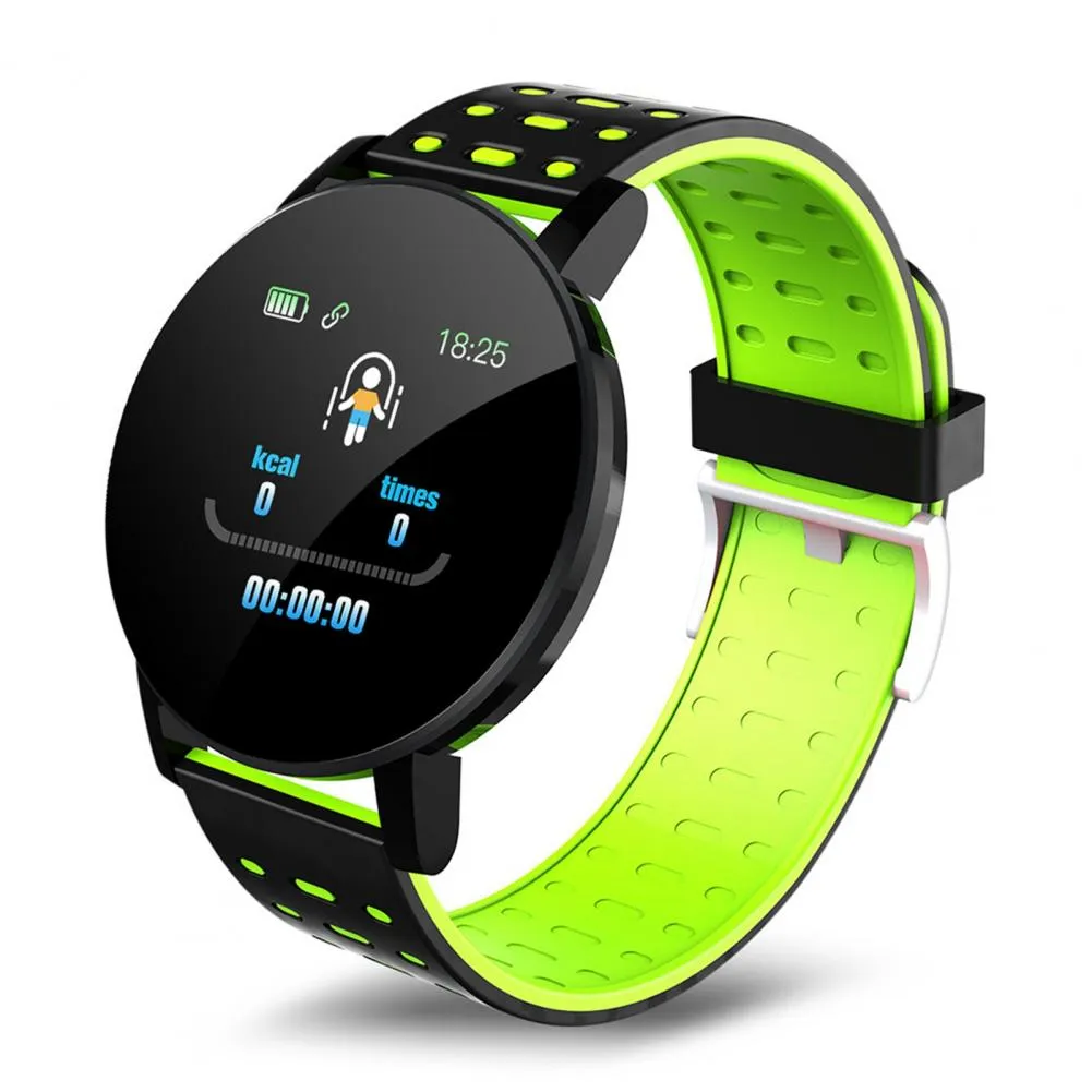 119 Plus Fitness Smart Bracelet Heart Rate Blood Pressure Monitoring Waterproof Sport Fitness Tracker Smart Watch For Android Ios