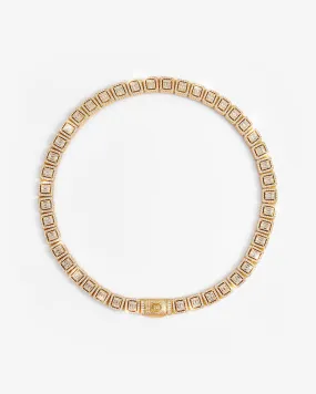 12mm Clustered Tennis Chain - Gold