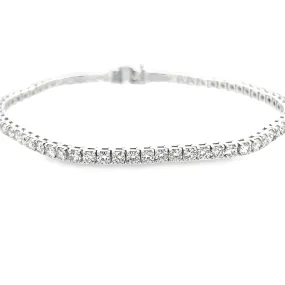 14K White Gold Diamond Tennis Bracelet - 5.00ctw