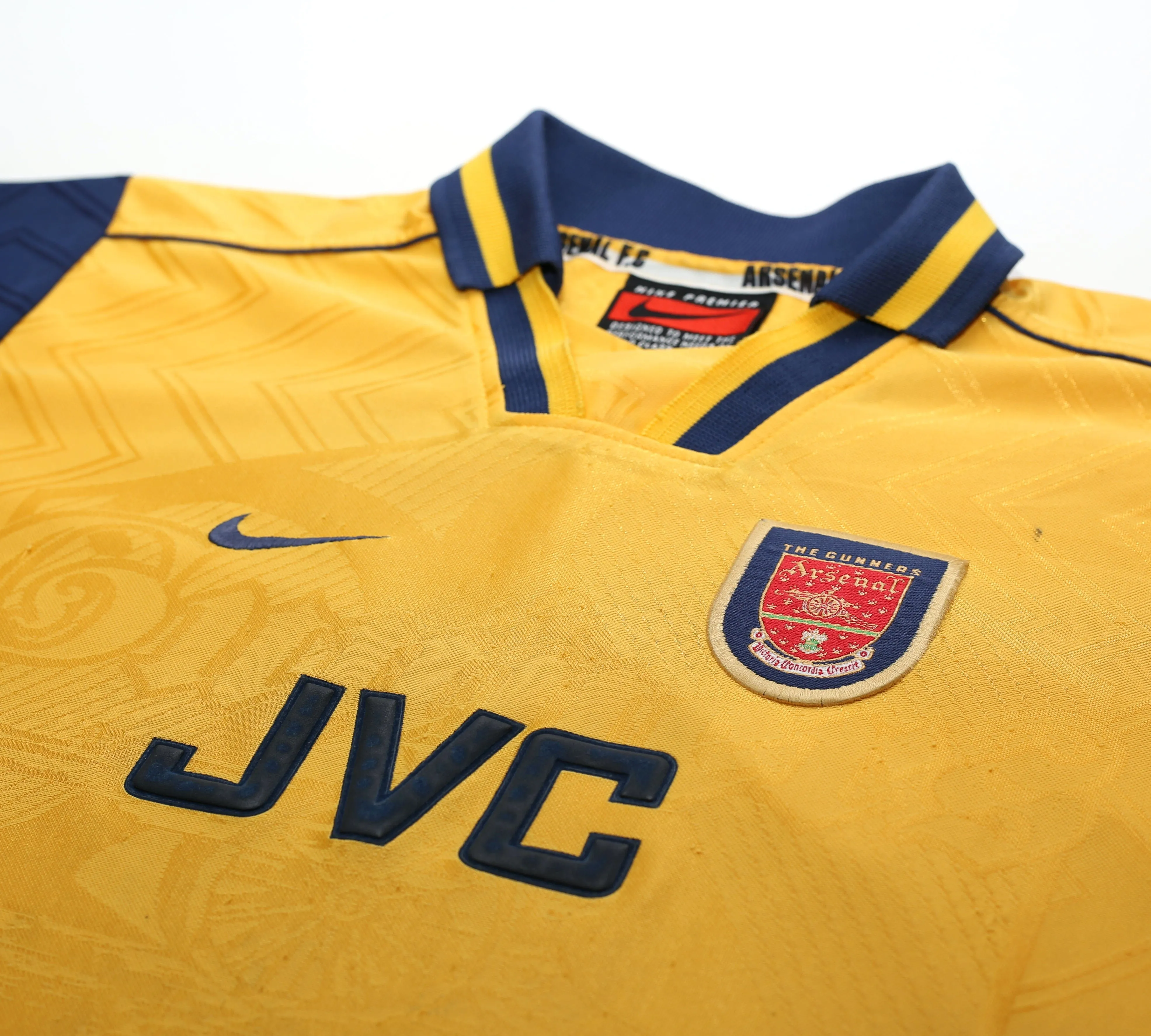 1996/97 ARSENAL Vintage Nike Away Football Shirt Jersey (LB)