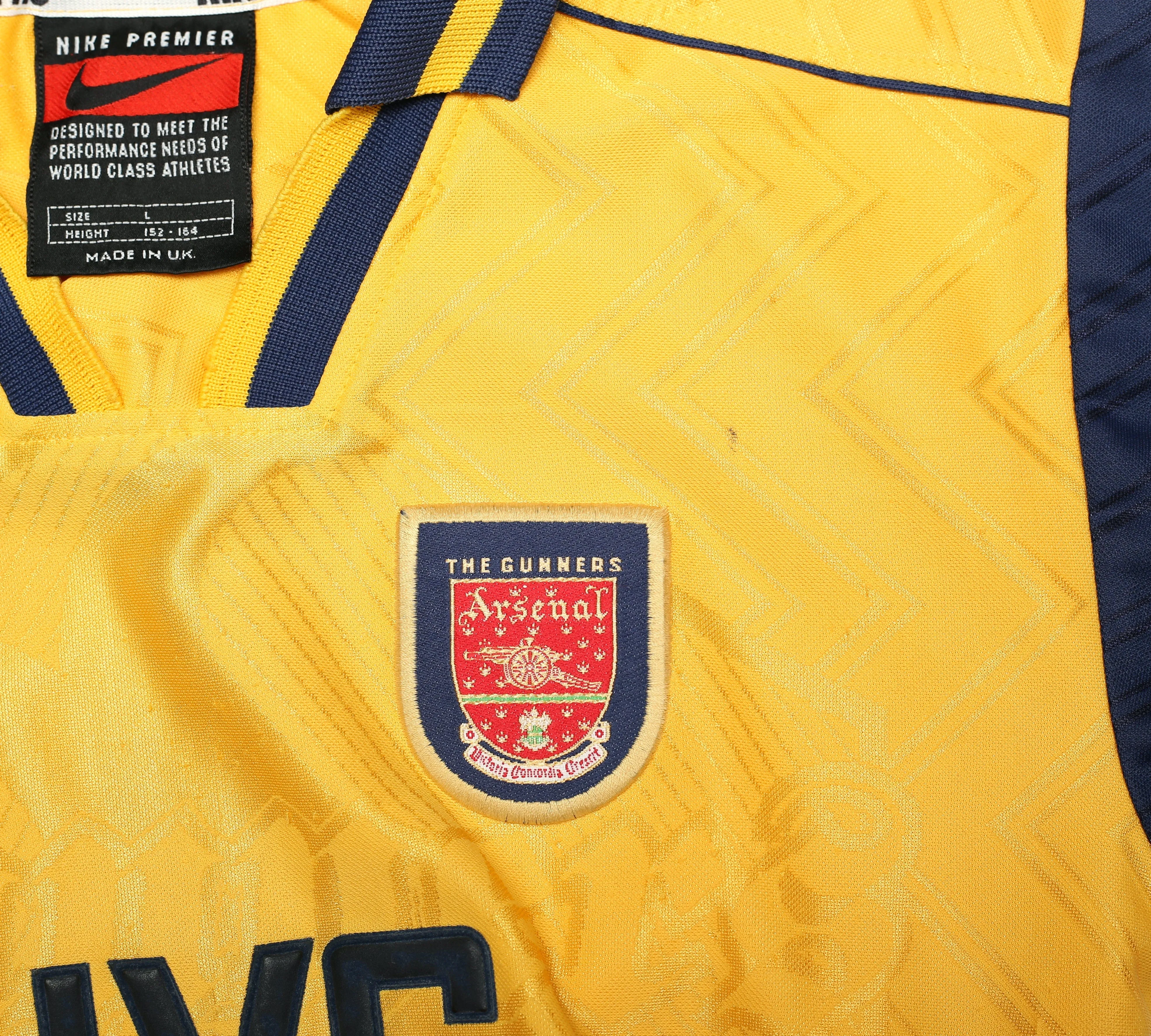 1996/97 ARSENAL Vintage Nike Away Football Shirt Jersey (LB)