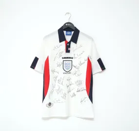 1997/99 ENGLAND U21'S Vintage Umbro Home SIGNED Football Shirt (L) BNWOT