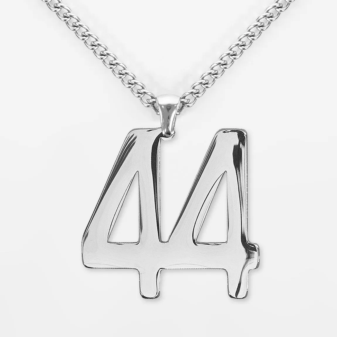 44 Number Pendant with Chain Kids Necklace - Stainless Steel