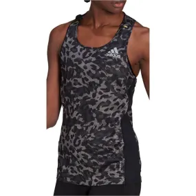 adidas Fast Graphic Womens Running Vest Tank Top - Grey