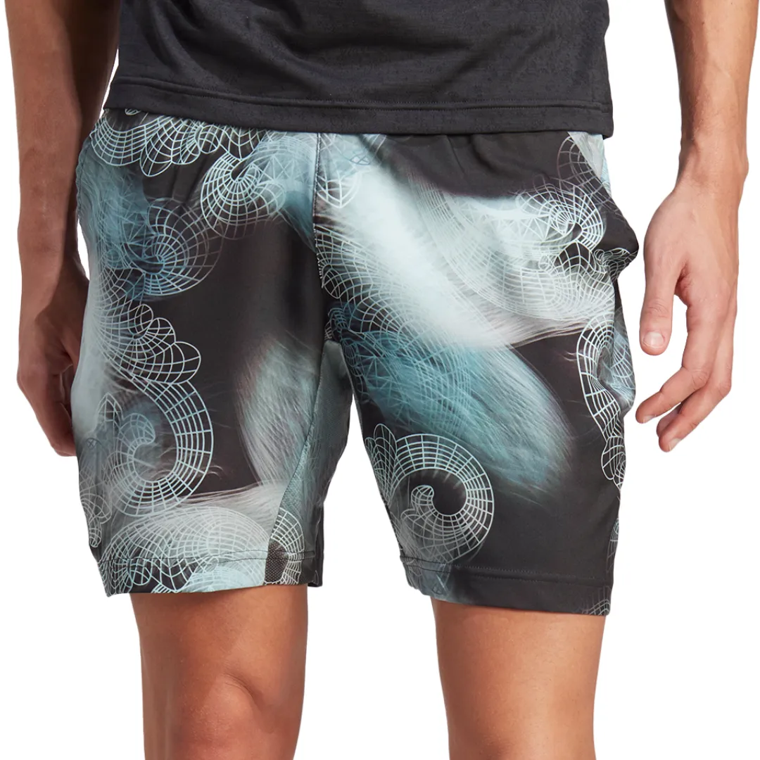 Adidas Tennis Printed AEROREADY Ergo Pro Men Shorts - Black