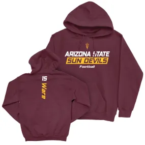 Arizona State Football Maroon Rush Hoodie - Max Ware