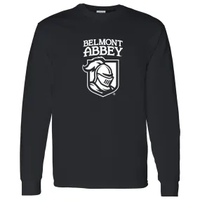 Belmont Abbey College Crusaders Arch Logo Long Sleeve T Shirt - Black