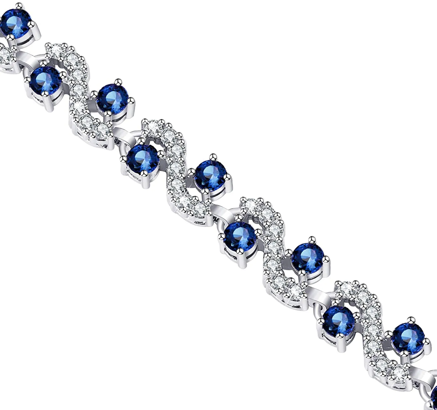 Blue Cubic Zirconia Tennis Bracelet