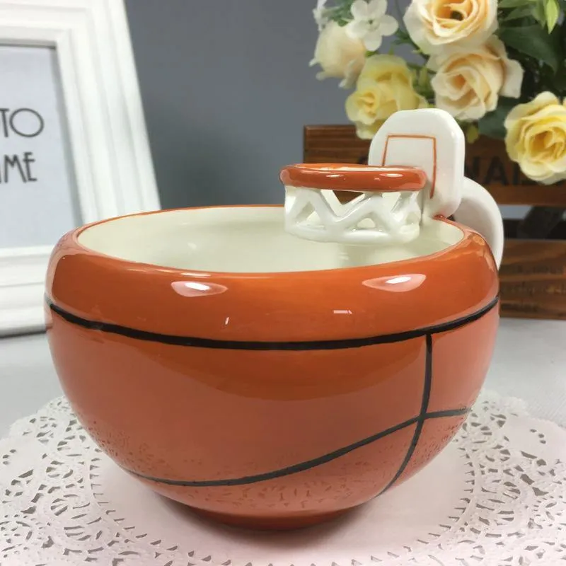 Ceramic basketball football cup children's milk cup