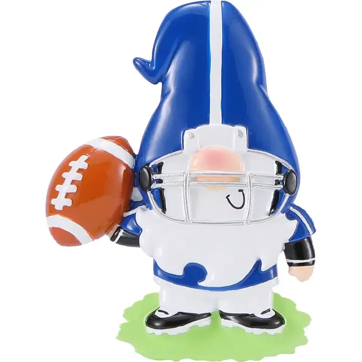 Ceramic Gnome Football Player Ornament