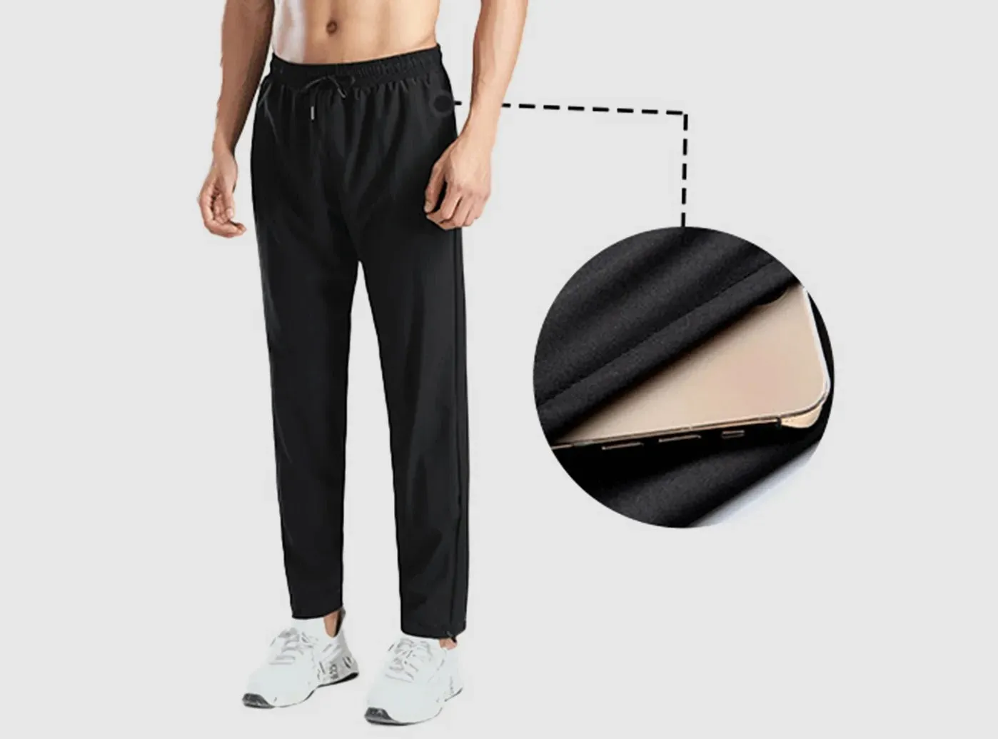 FitVille Men's Quick-Dry Sports Pants