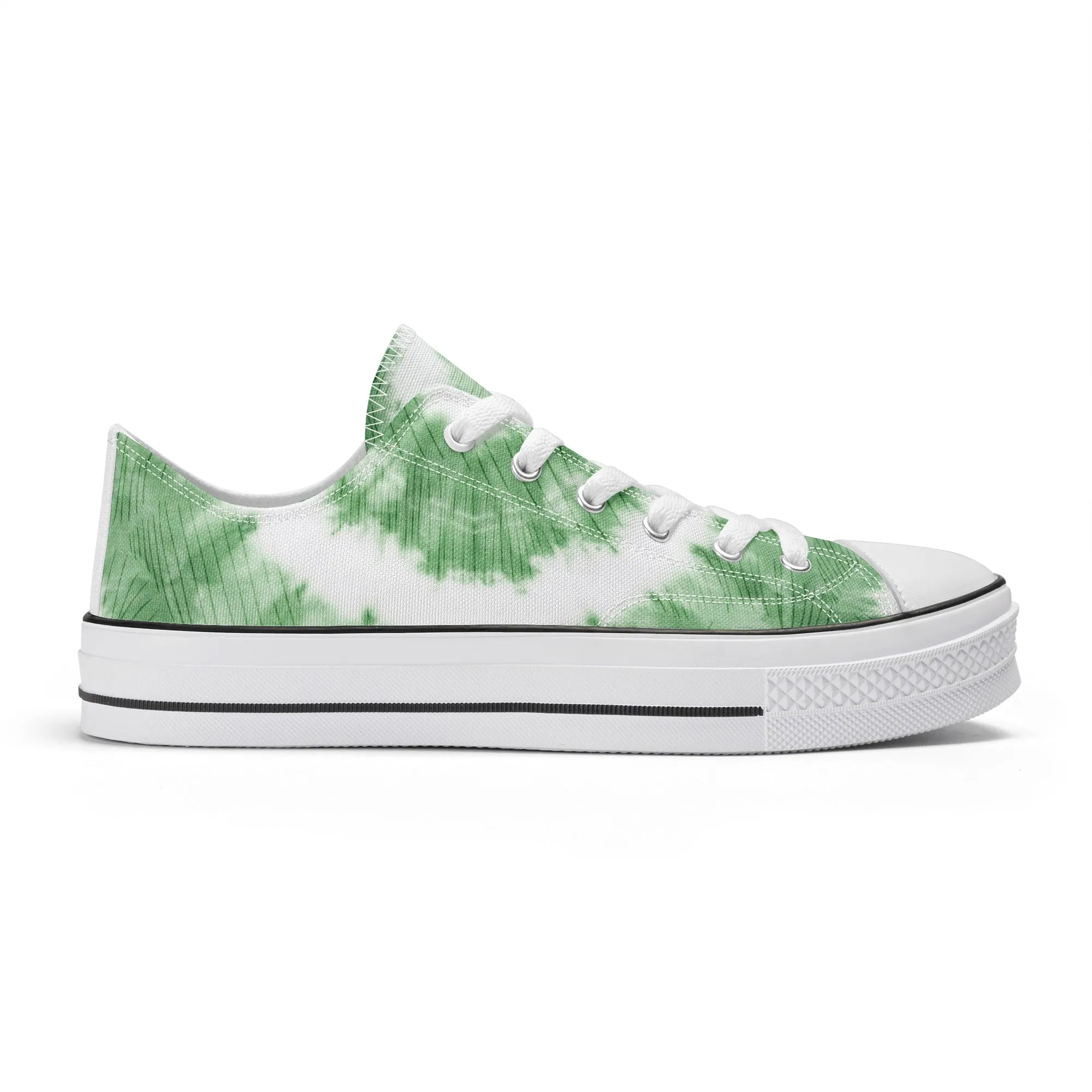 Green Tie Dye Pattern - Mens Classic Low Top Canvas Shoes for Footwear Lovers