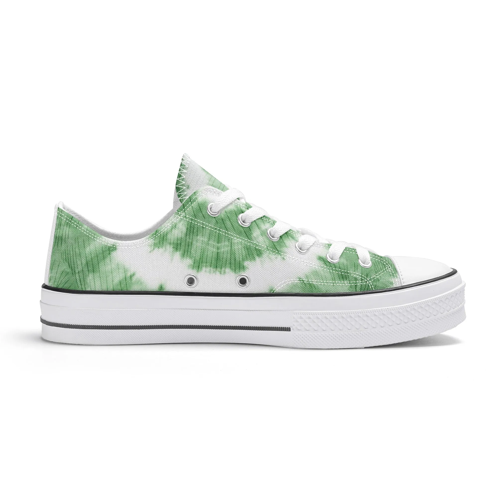 Green Tie Dye Pattern - Mens Classic Low Top Canvas Shoes for Footwear Lovers