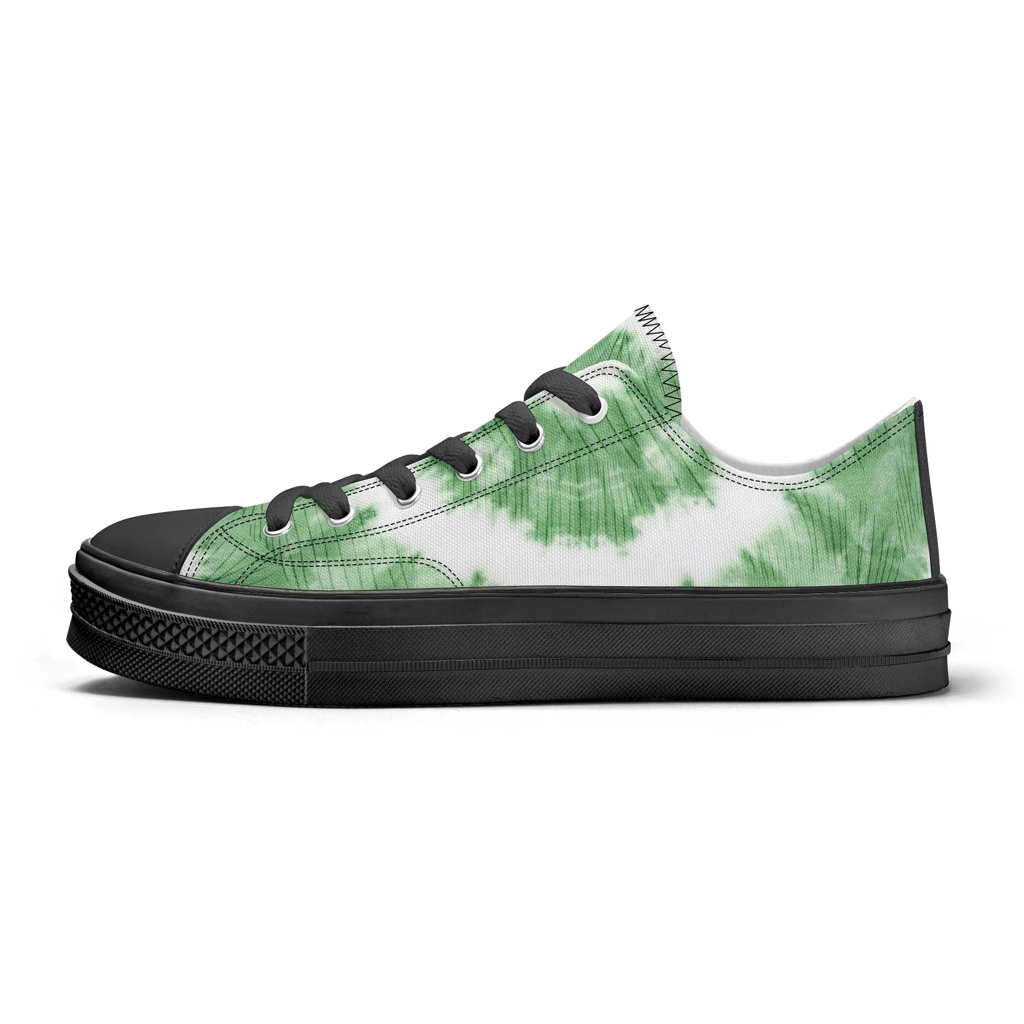 Green Tie Dye Pattern - Mens Classic Low Top Canvas Shoes for Footwear Lovers