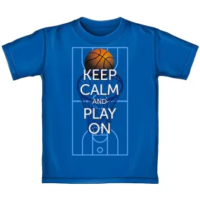 Keep Calm and Play On Basketball Adult Tee Shirt (Adult Large