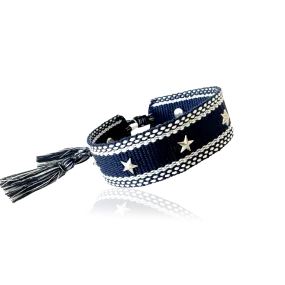 WOVEN ”JUBILÉE” ARMBAND - STAR Navy